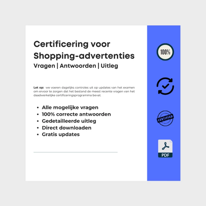 Afbeelding met omslag van e-boek getiteld Certificering voor Shopping-advertenties